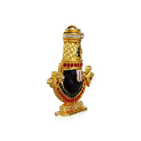 Giri Balaji Murti Multicolour Stone Balaji Idol/ Gold Polish Balaji Statue For Car